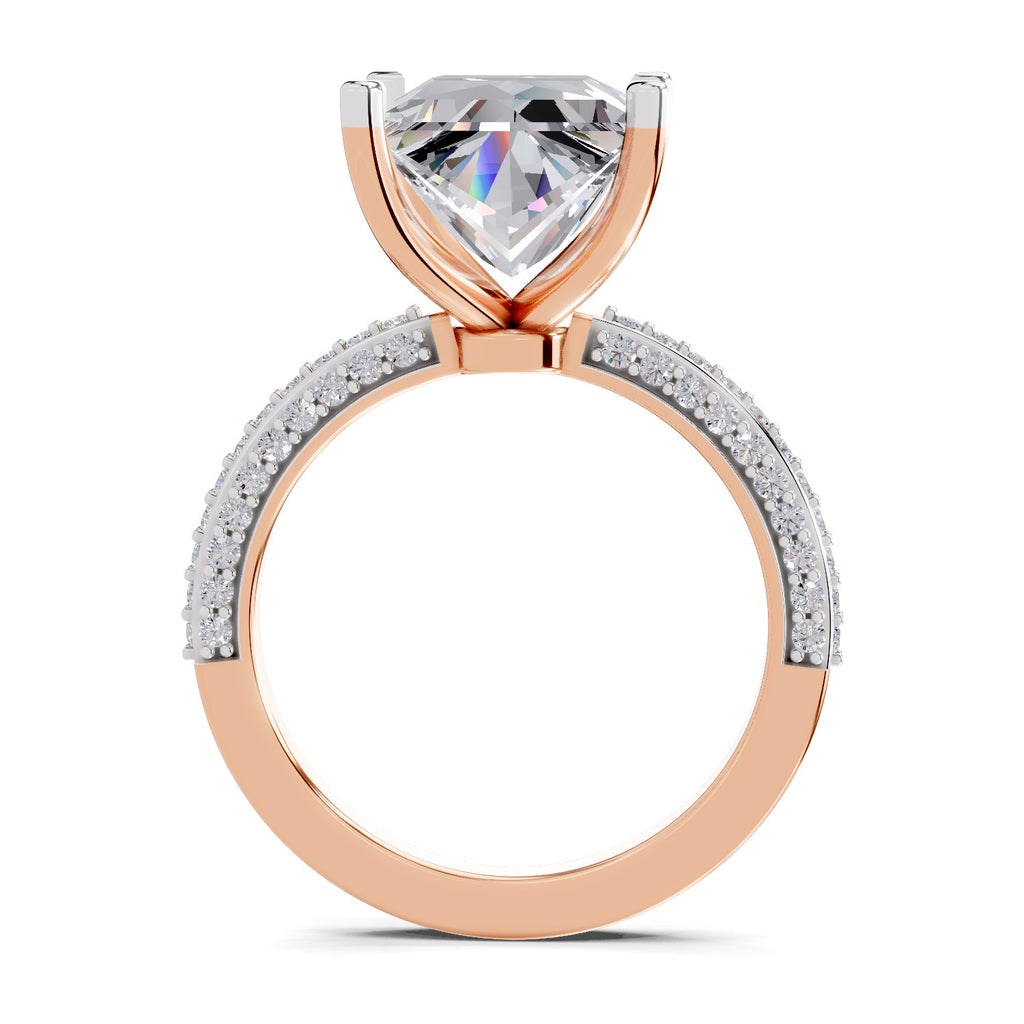 4.37 Ct Princess Shape Solitaire Diamond Ring