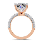 4.37 Ct Princess Shape Solitaire Diamond Ring