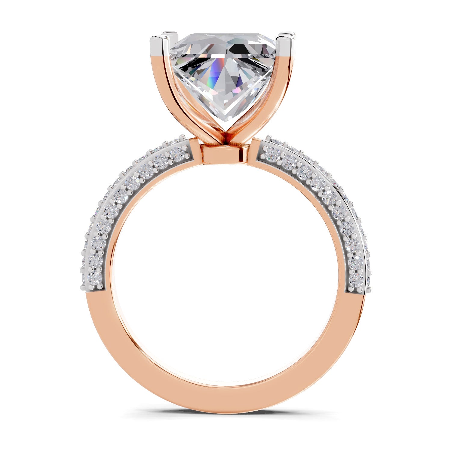 4.37 Ct Princess Shape Solitaire Diamond Ring