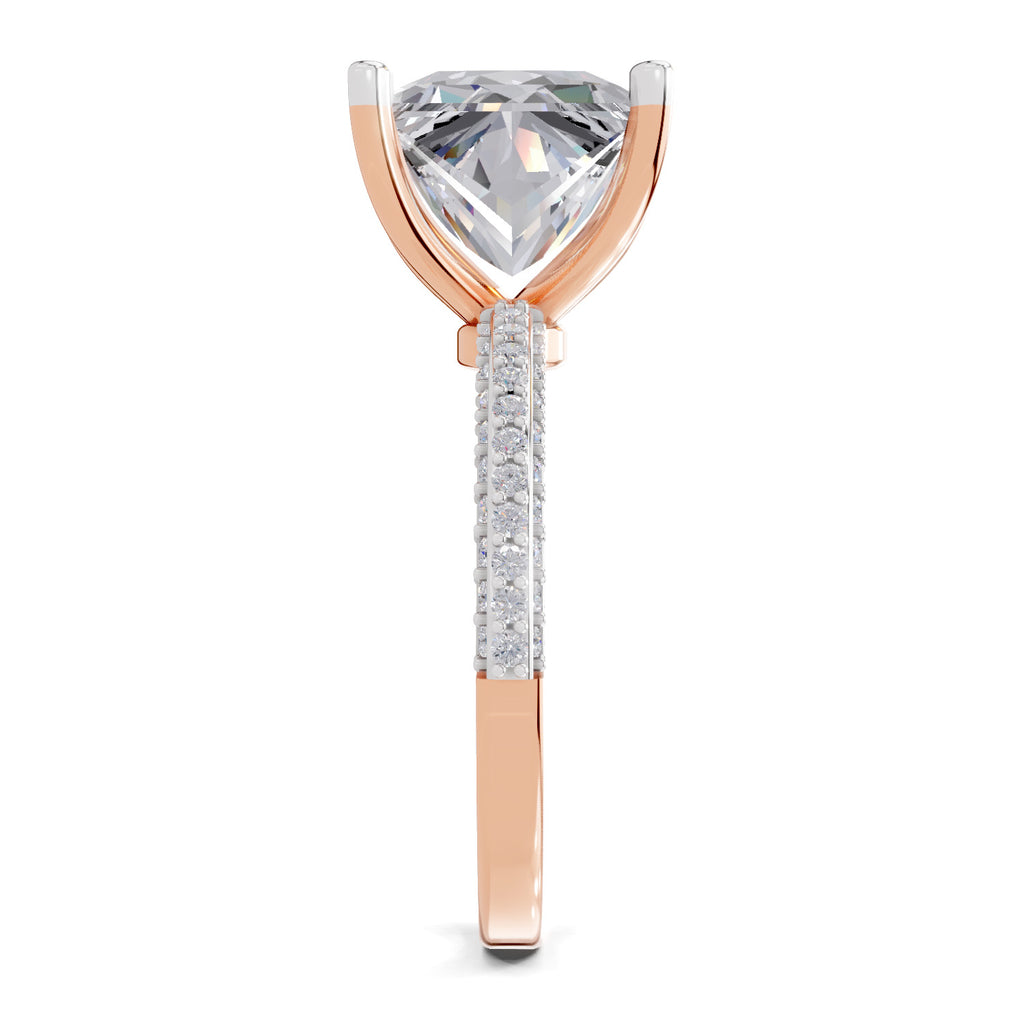 4.37 Ct Princess Shape Solitaire Diamond Ring