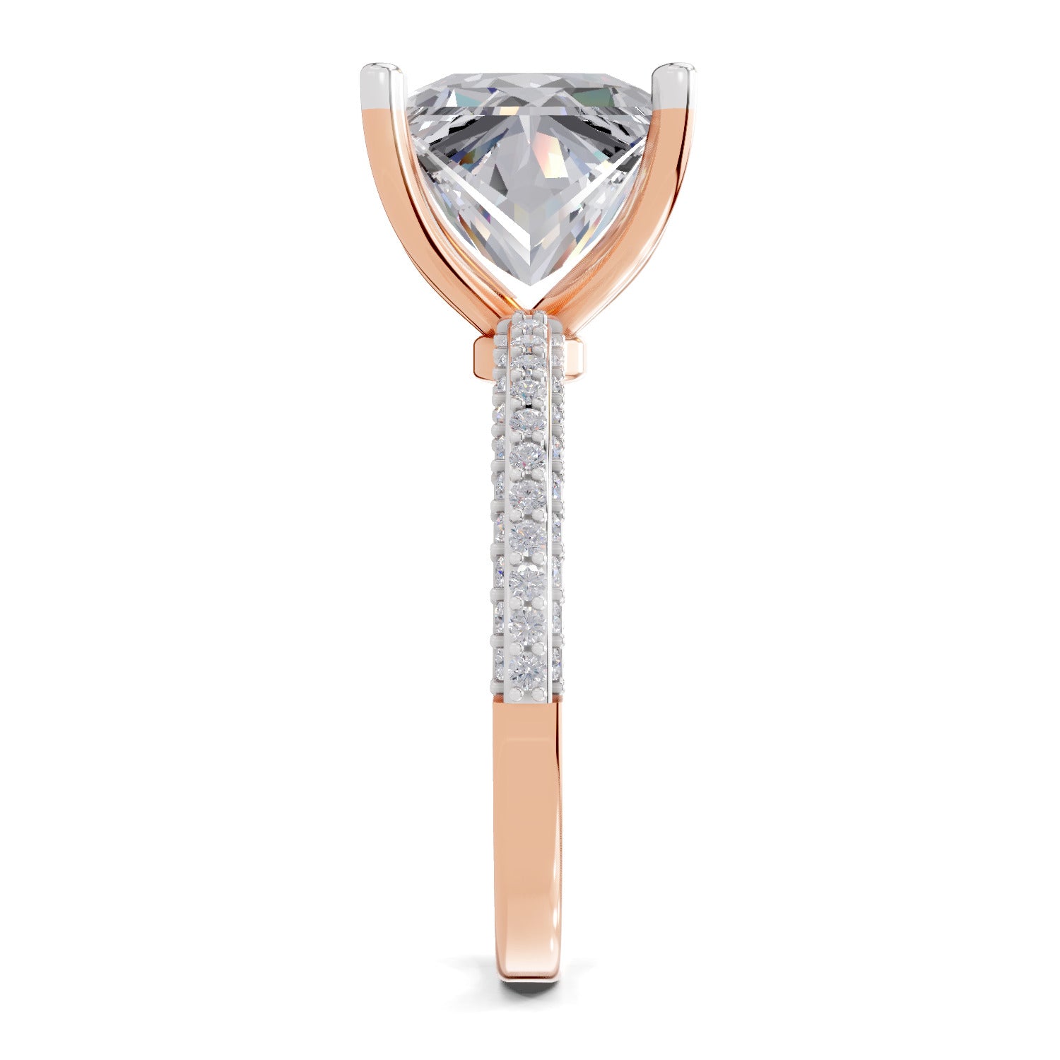 4.37 Ct Princess Shape Solitaire Diamond Ring