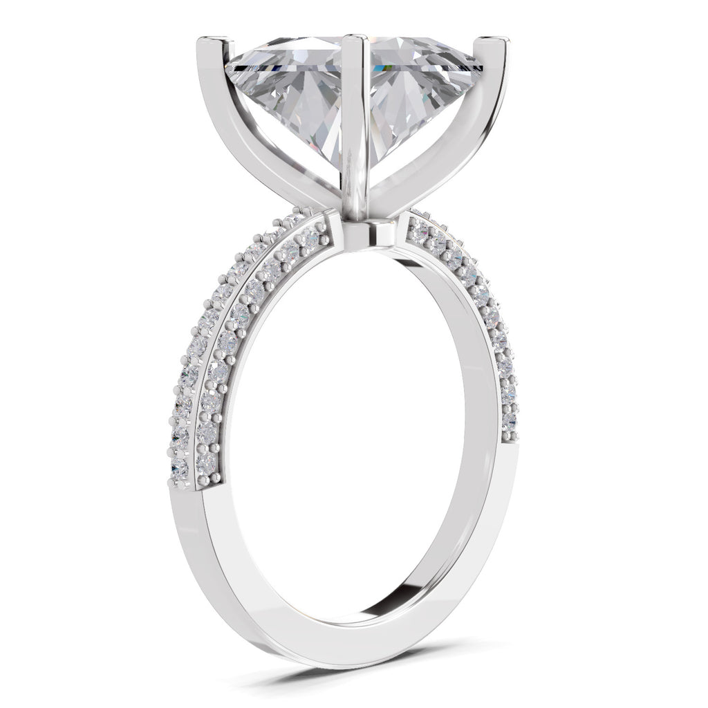 4.37 Ct Princess Shape Solitaire Diamond Ring