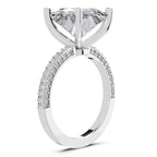 4.37 Ct Princess Shape Solitaire Diamond Ring