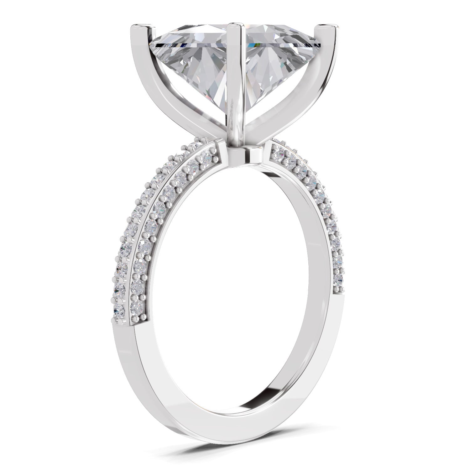 4.37 Ct Princess Shape Solitaire Diamond Ring