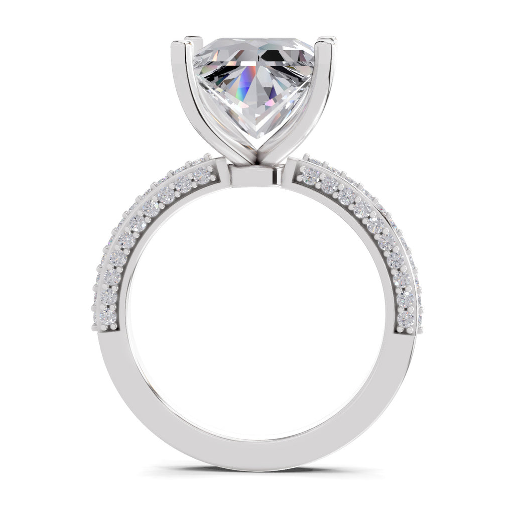4.37 Ct Princess Shape Solitaire Diamond Ring