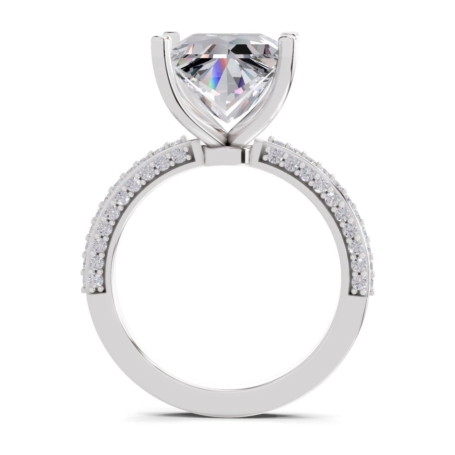 4.37 Ct Princess Shape Solitaire Diamond Ring