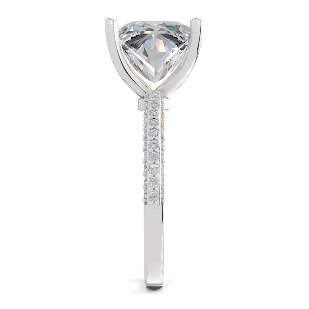 4.37 Ct Princess Shape Solitaire Diamond Ring