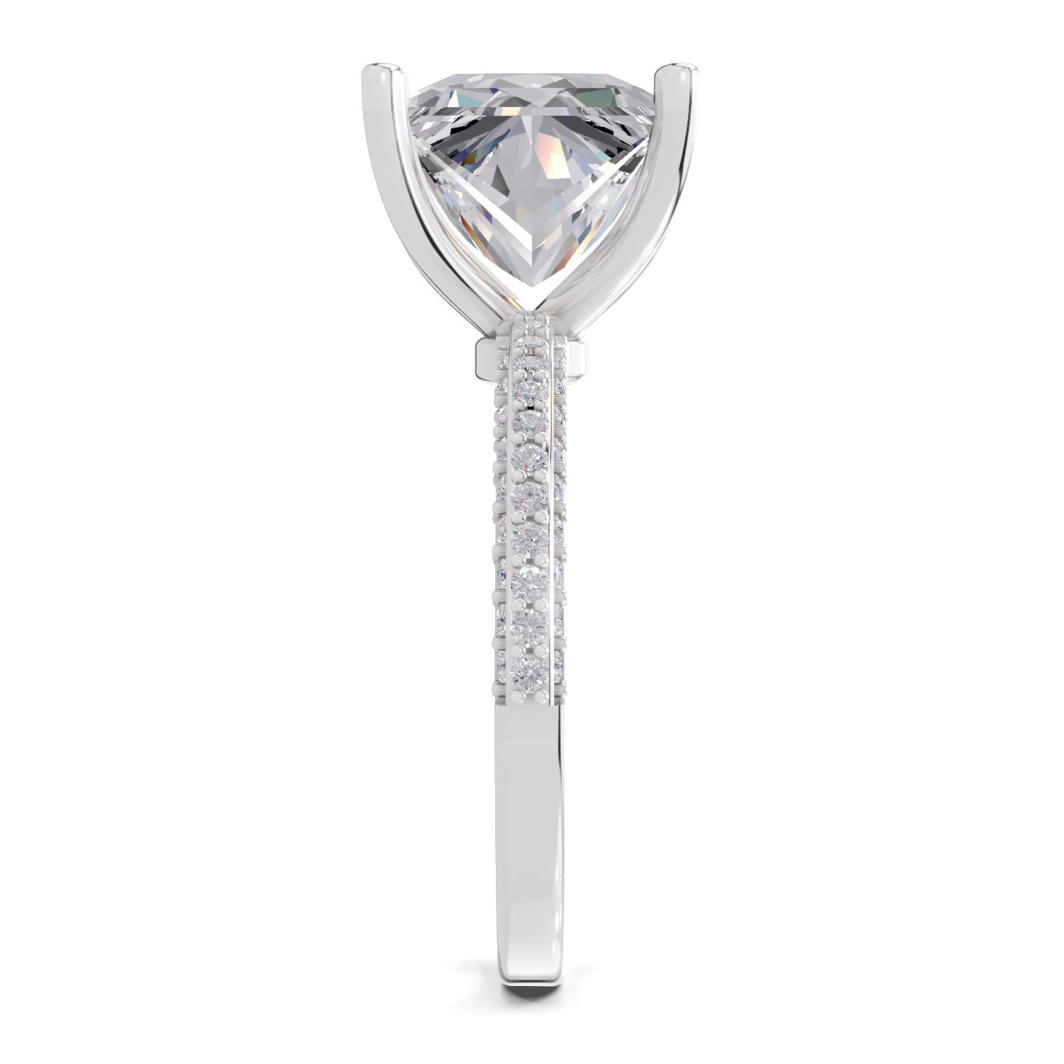 4.37 Ct Princess Shape Solitaire Diamond Ring