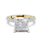 4.37 Ct Princess Shape Solitaire Diamond Ring