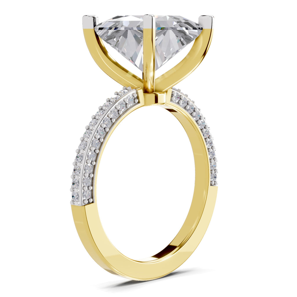 4.37 Ct Princess Shape Solitaire Diamond Ring