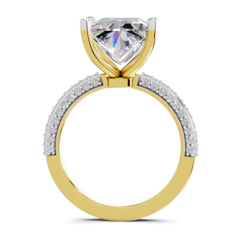 4.37 Ct Princess Shape Solitaire Diamond Ring