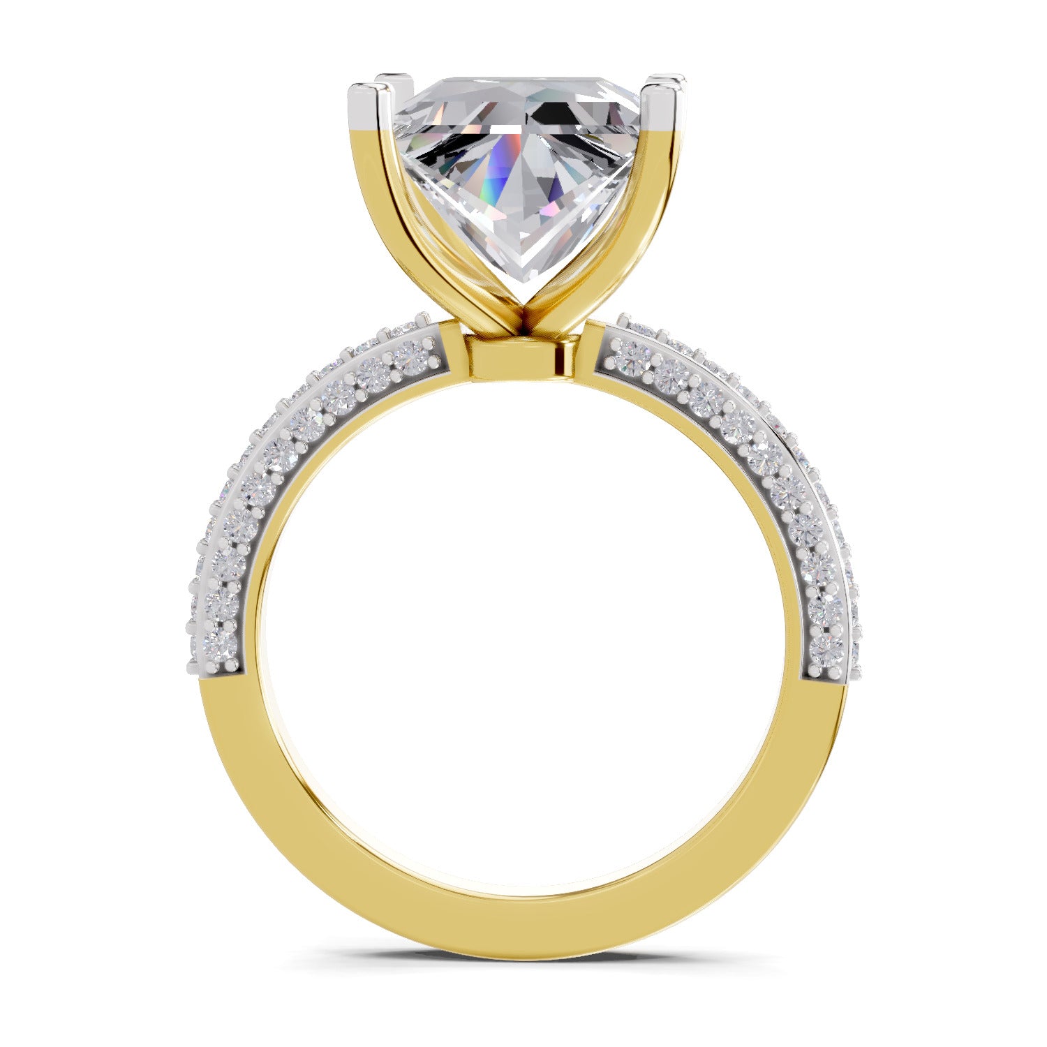 4.37 Ct Princess Shape Solitaire Diamond Ring