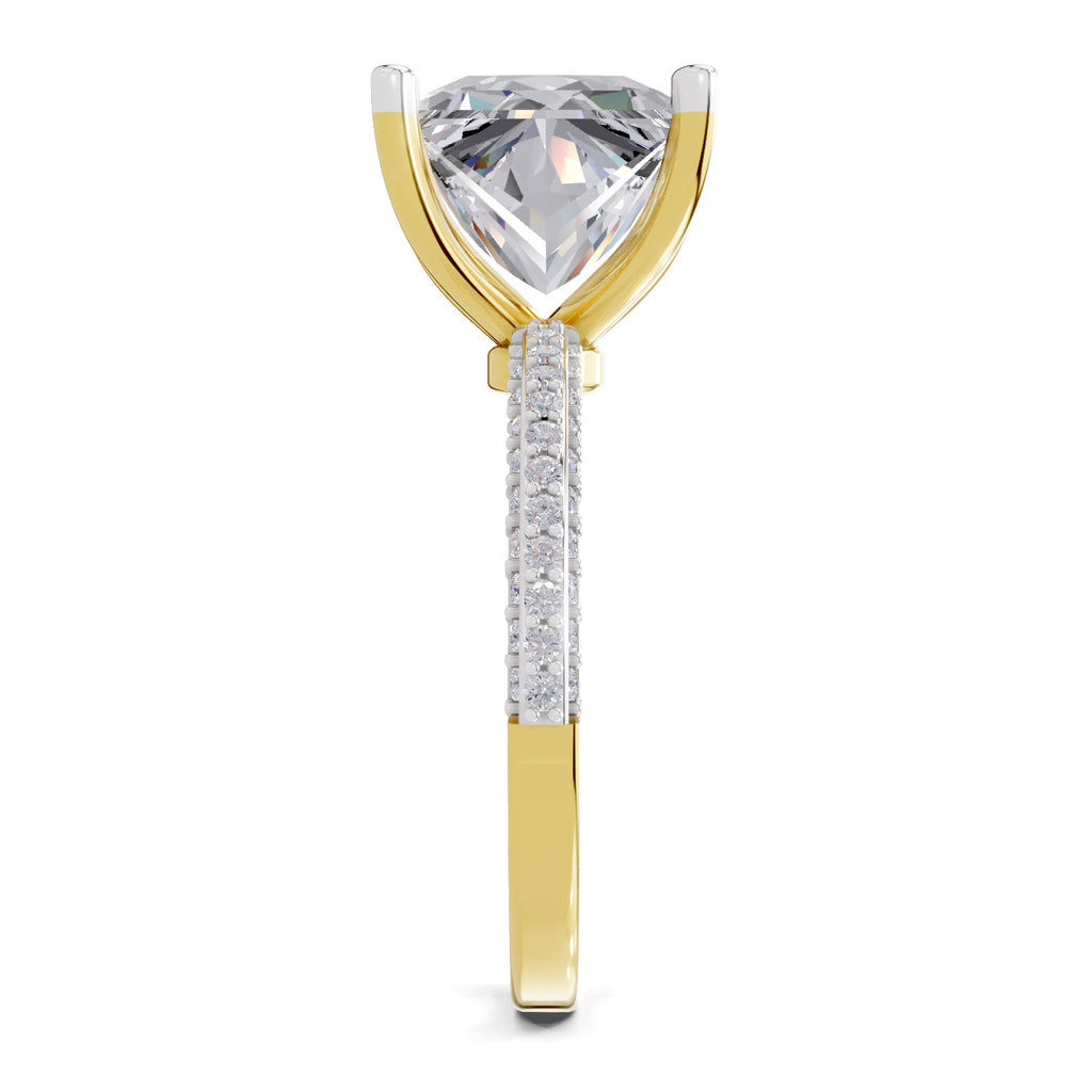 4.37 Ct Princess Shape Solitaire Diamond Ring