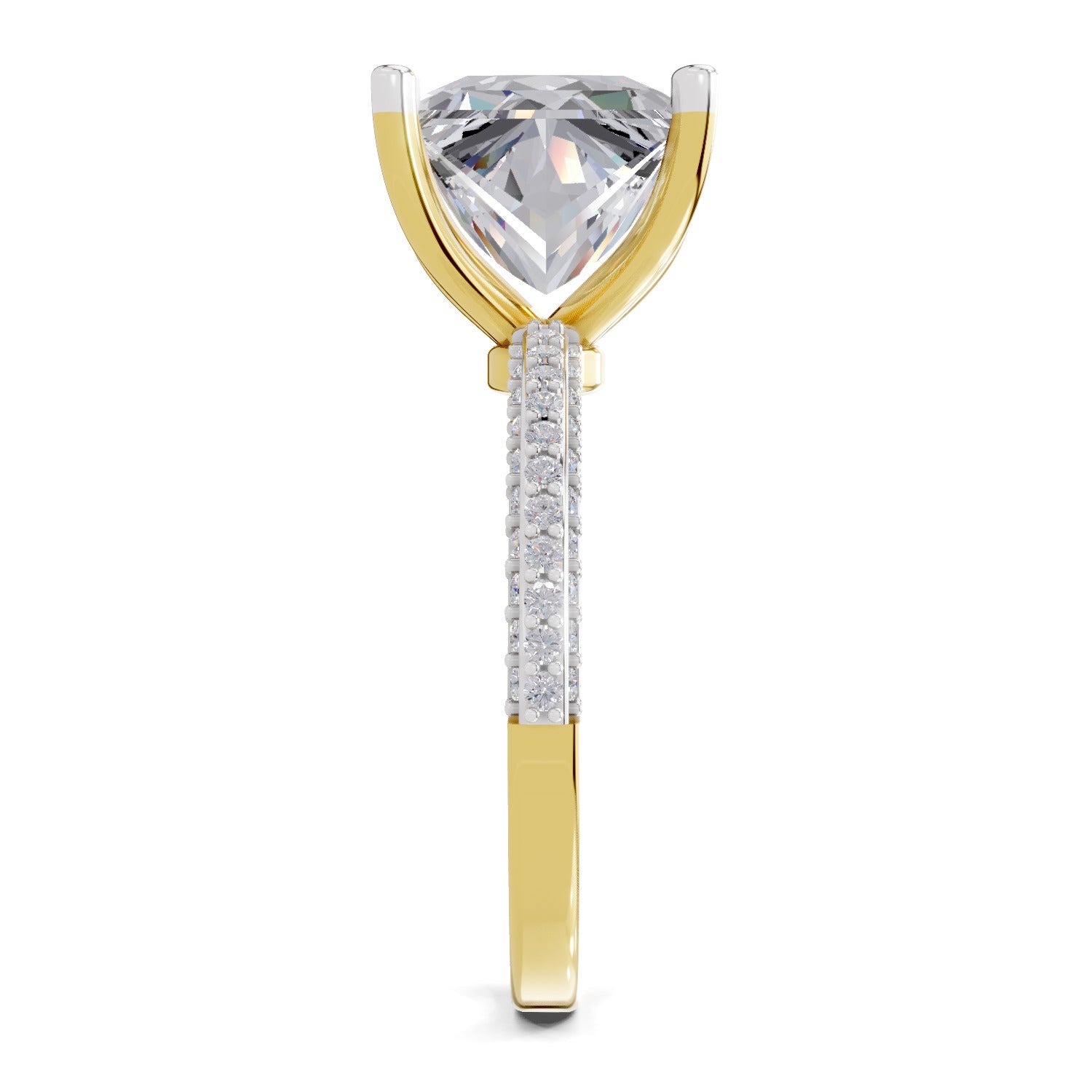 4.37 Ct Princess Shape Solitaire Diamond Ring