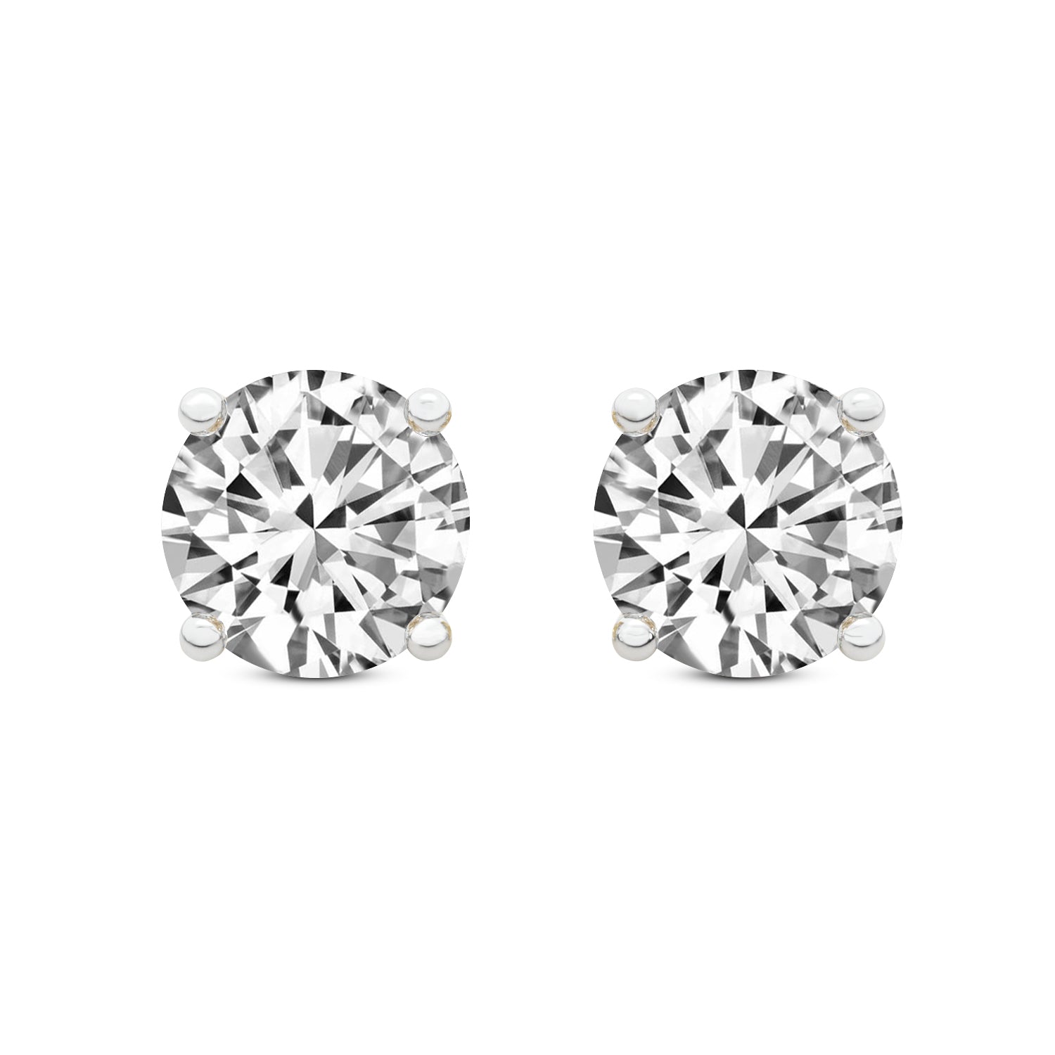 1 Carat 4 Prong Diamond Earrings 14K