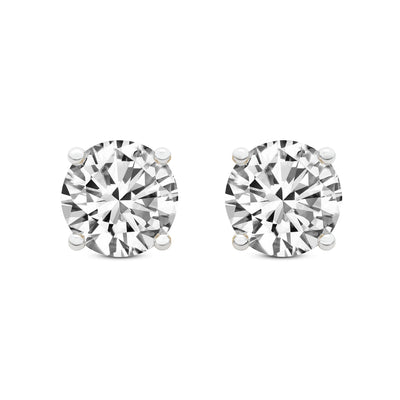 2 Carat 4 Prong Diamond Earrings 14K