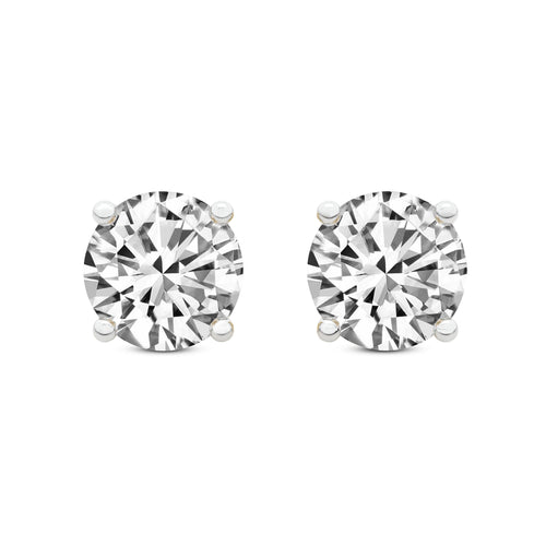 2 Carat 4 Prong Diamond Earrings 14K