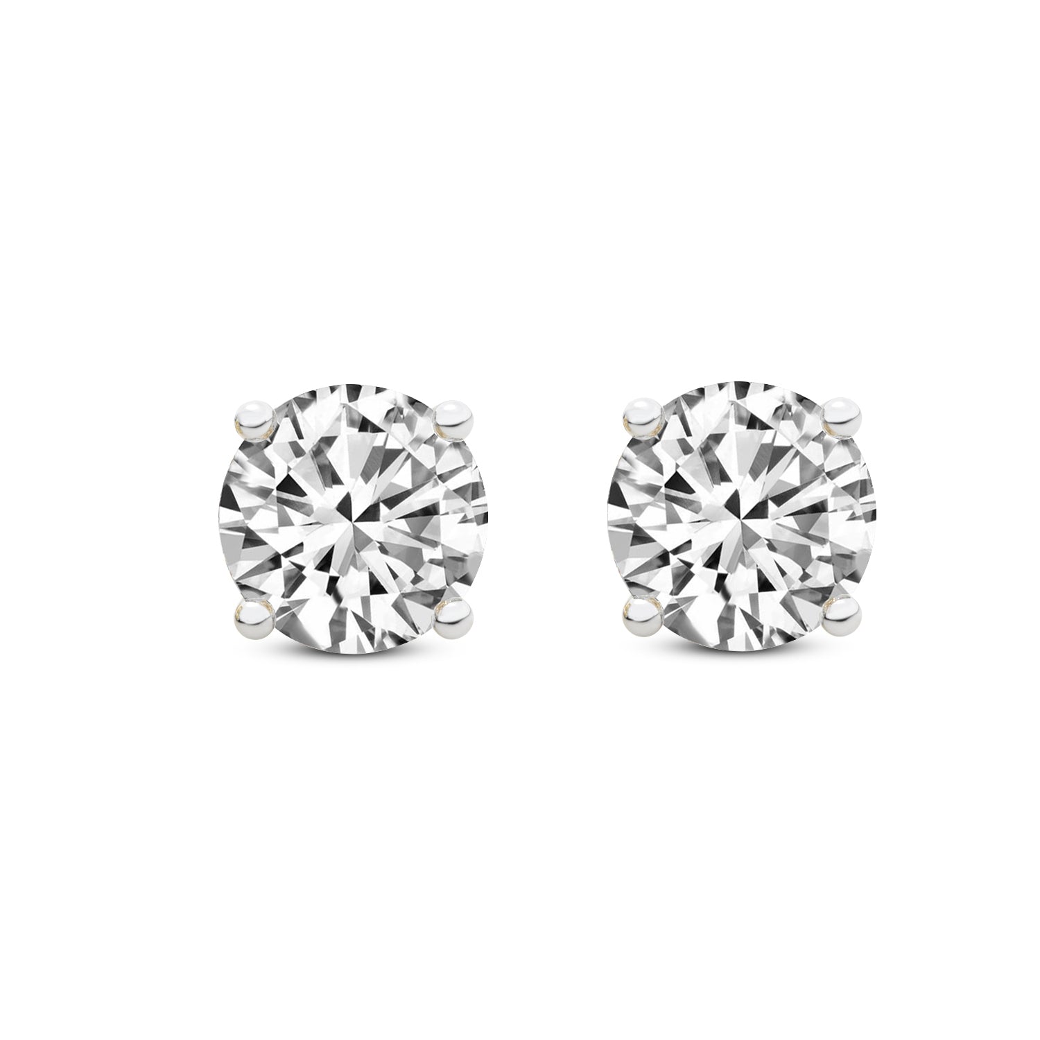 4.17 Carat 14K Gold Timeless Solitaire Stud Earring