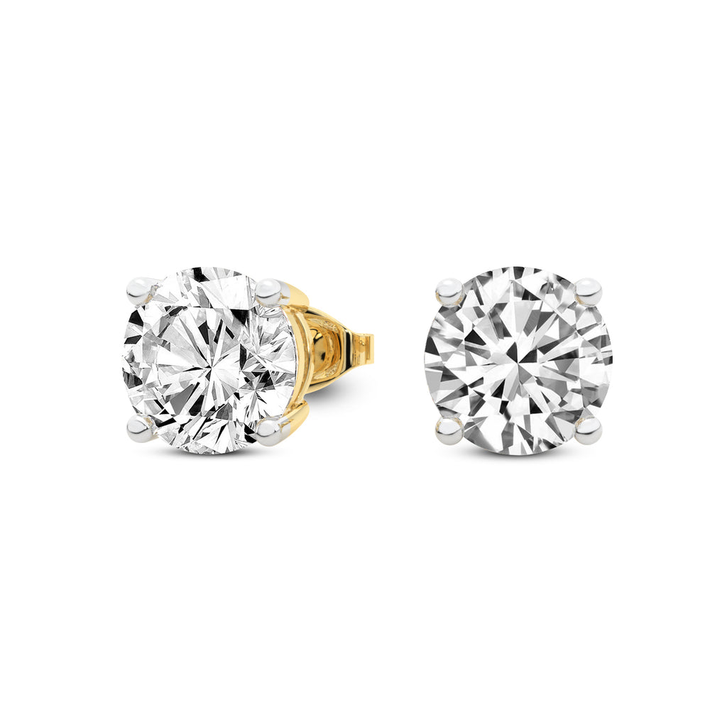 6.72 Carat 14K Gold Timeless Solitaire Stud Earring