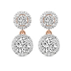 2.07 Carat Diamond Sasha Double Halo Earrings 14K - Rose Gold