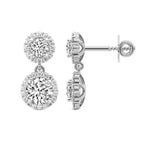 2.07 Carat Diamond Sasha Double Halo Earrings 14K - White Gold