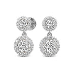 2.07 Carat Diamond Sasha Double Halo Earrings 14K - White Gold