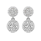 2.07 Carat Diamond Sasha Double Halo Earrings 14K - White Gold