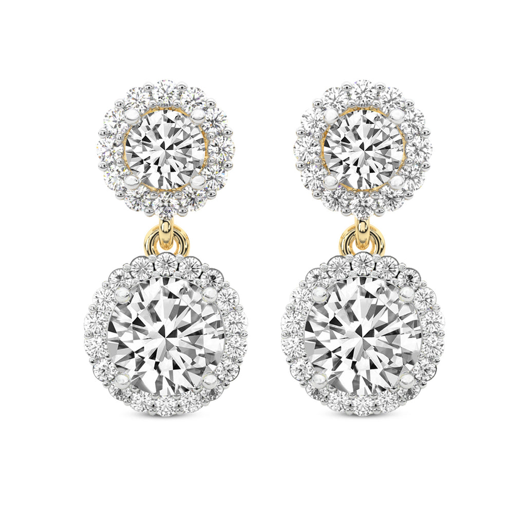 2.07 Carat Diamond Sasha Double Halo Earrings 14K