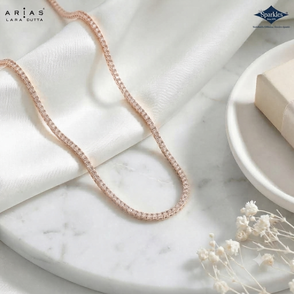 Arias by Lara Dutta Captivating Signature Tennis Diamond Necklace