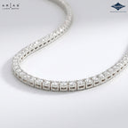 Diamond necklace on a light gray background with Arias and Sparkles branding.