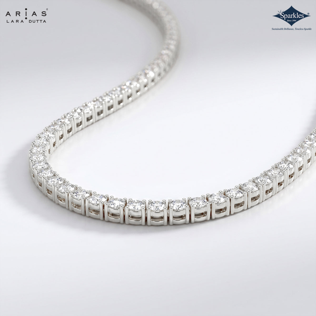 Arias by Lara Dutta Captivating Signature Tennis Diamond Necklace