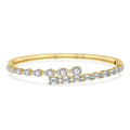 4.92 Carat 14K Gold Baguette and Pear-Shaped Bangle Bracelet