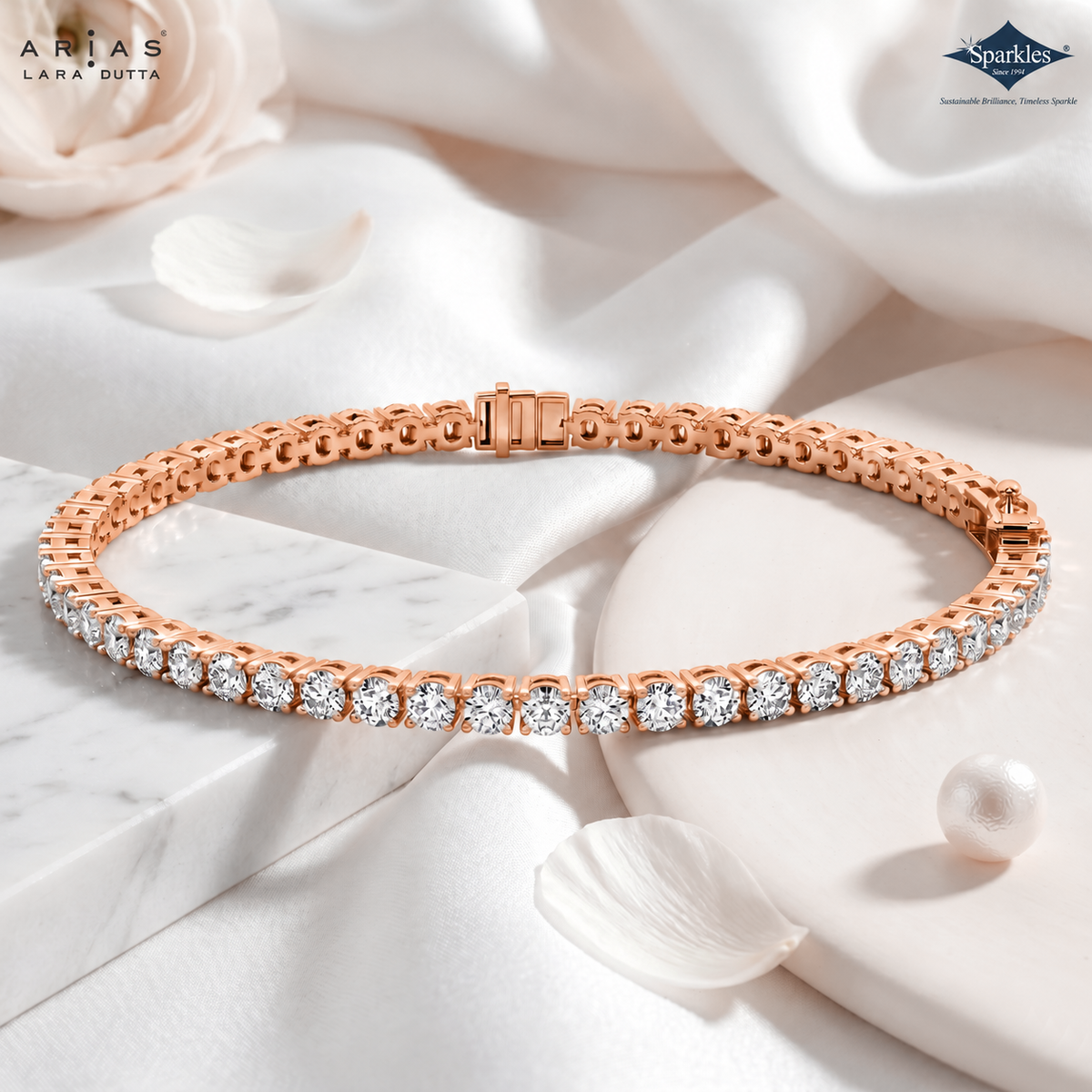 Arias by Lara Dutta Stunning Tennis Diamond Bracelet