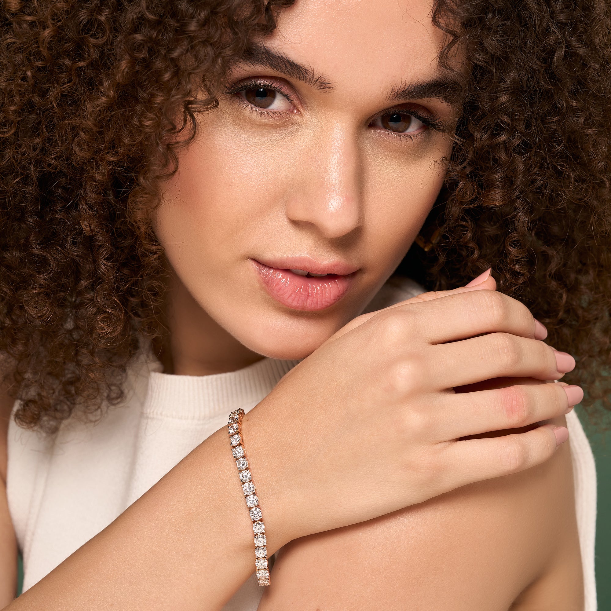 Lab Grown Diamond 5.12 Carat Timeless Glamour Tennis Bracelet 14KW