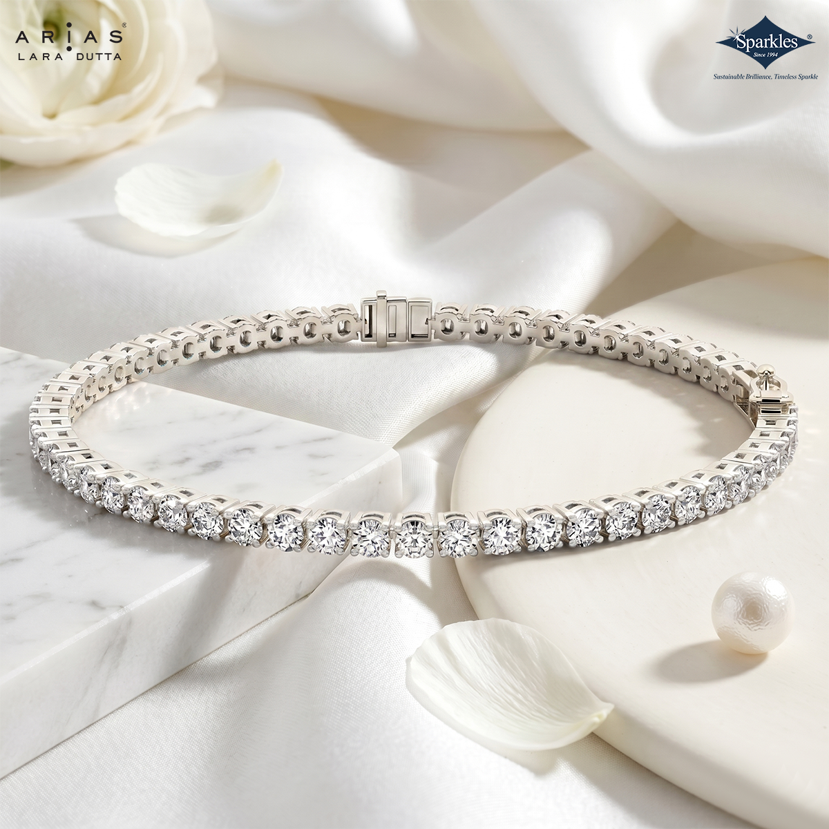 Arias by Lara Dutta Resplendent Tennis Diamond Bracelet