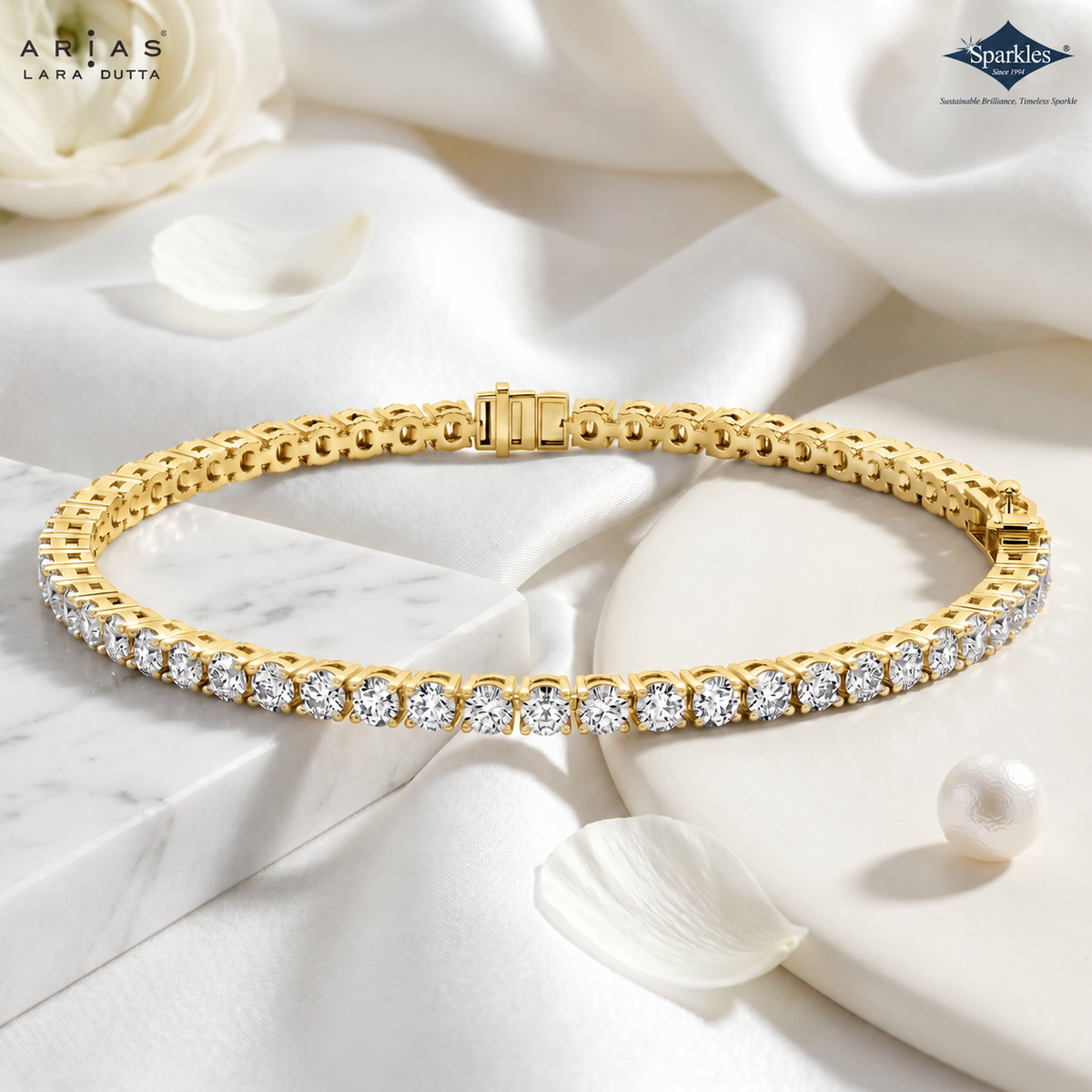 Arias by Lara Dutta Resplendent Tennis Diamond Bracelet