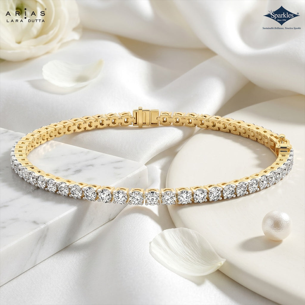 Arias by Lara Dutta Elegant Round-Cut Tennis Bracelet