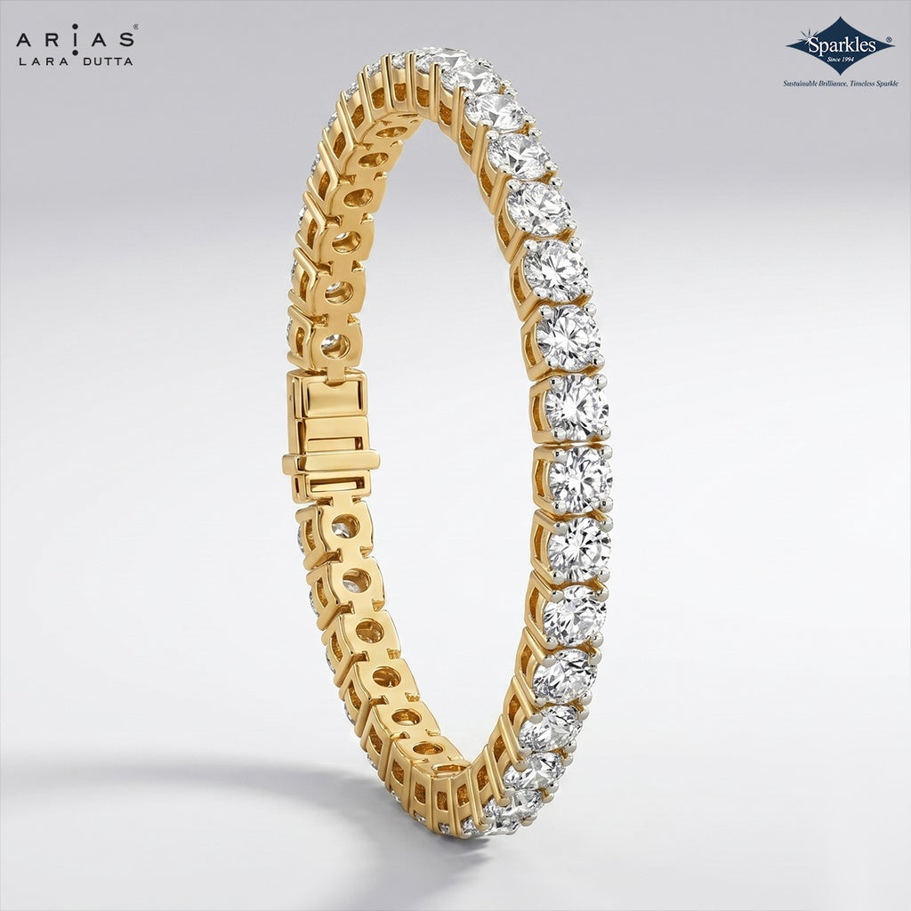 Arias by Lara Dutta Elegant Round-Cut Tennis Bracelet