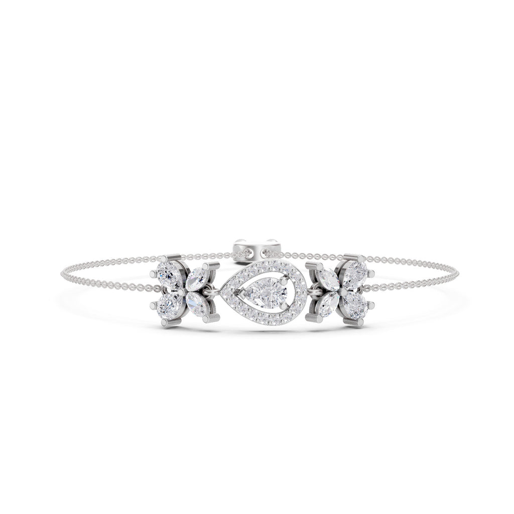 1.44 Carat Pear Shaped Fashion Bracelet 14K - White Gold