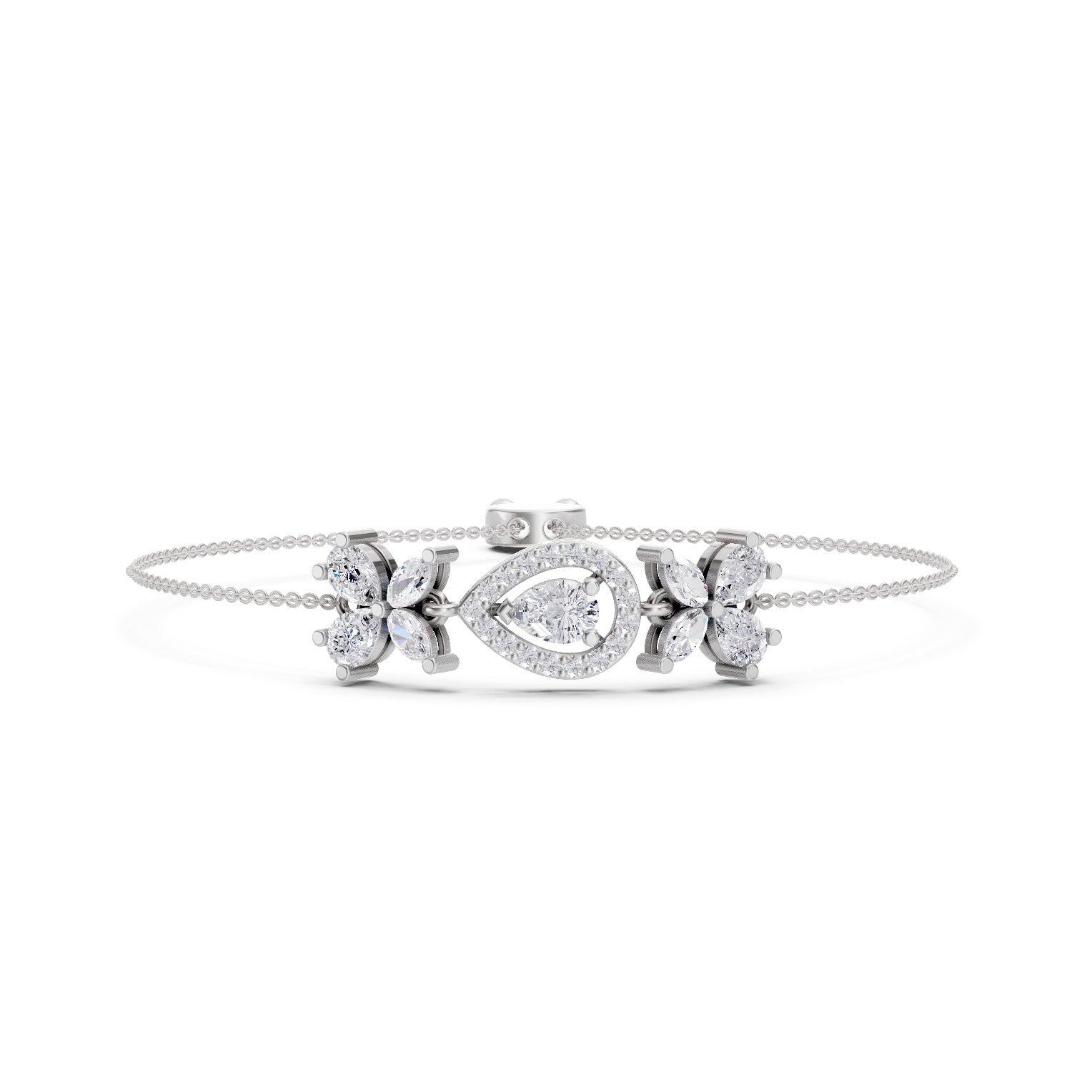 1.44 Carat Pear Shaped Fashion Bracelet 14K - White Gold