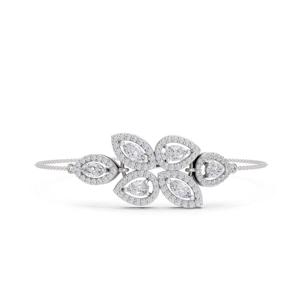 1.93 Carat Marquise Shaped Fashion Bracelet 14K - White Gold