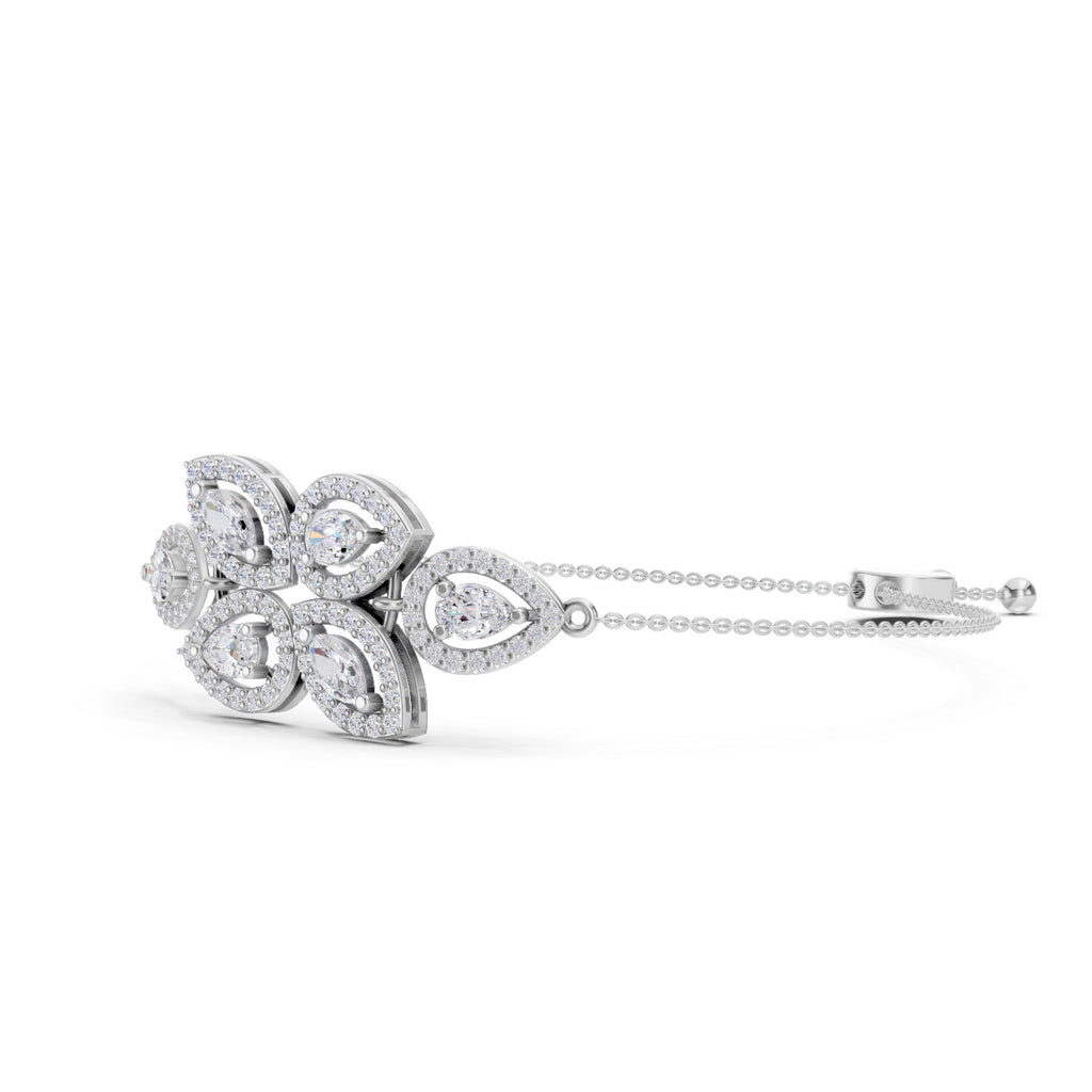 1.93 Carat Marquise Shaped Fashion Bracelet 14K - White Gold