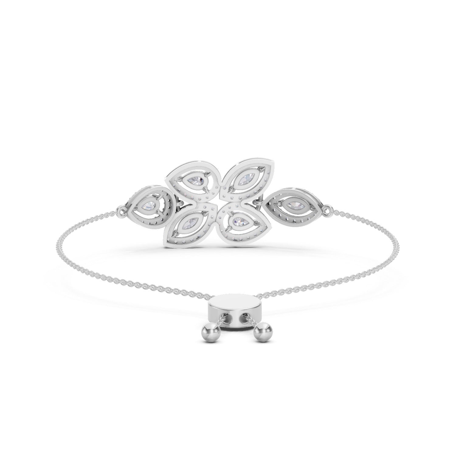 1.93 Carat Marquise Shaped Fashion Bracelet 14K - White Gold