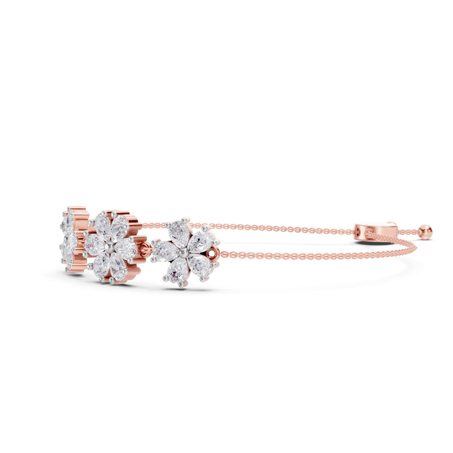 2.38 Carat Pear Shaped Fashion Bracelet 14K - Rose Gold