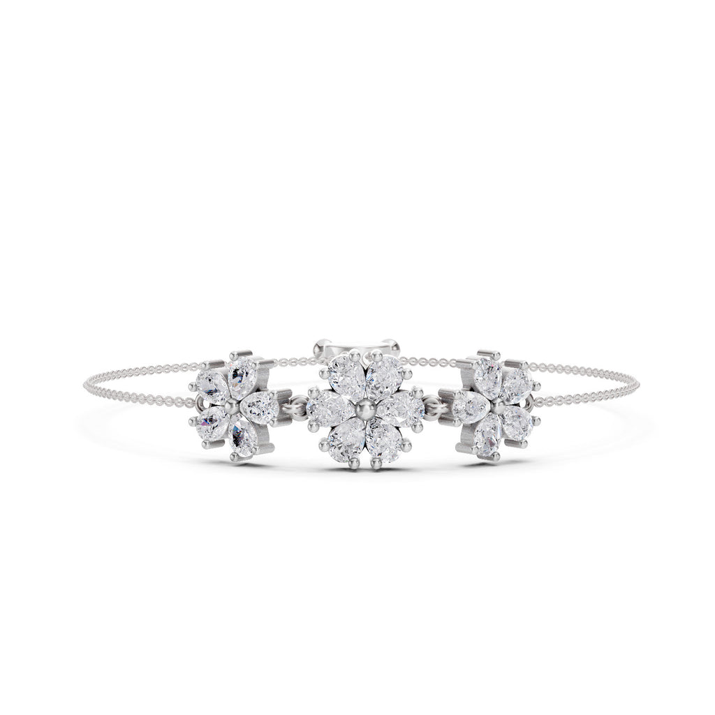 2.38 Carat Pear Shaped Fashion Bracelet 14K - White Gold