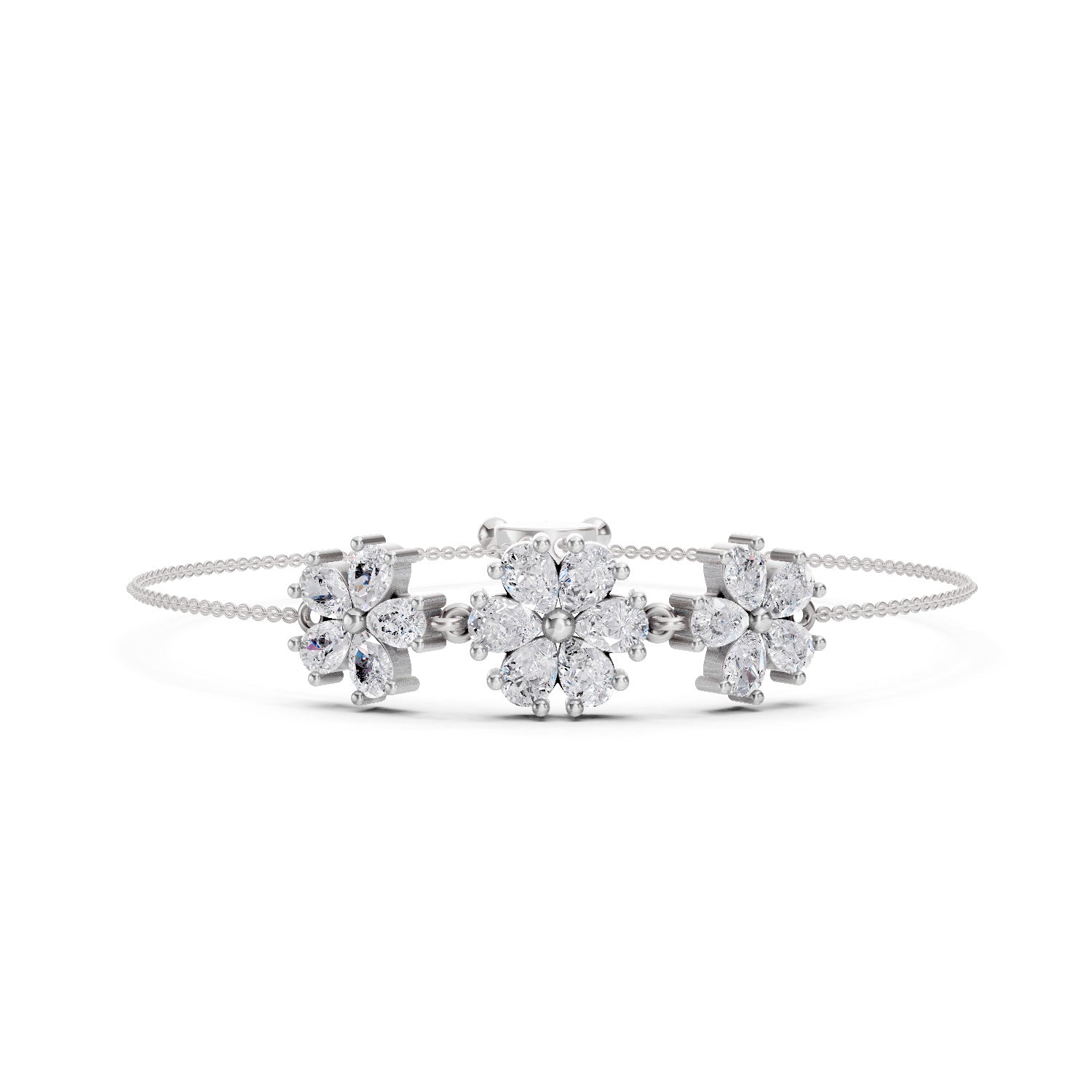 2.38 Carat Pear Shaped Fashion Bracelet 14K - White Gold