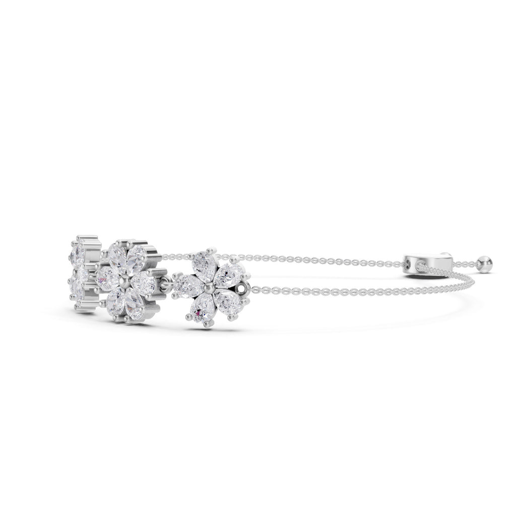 2.38 Carat Pear Shaped Fashion Bracelet 14K - White Gold