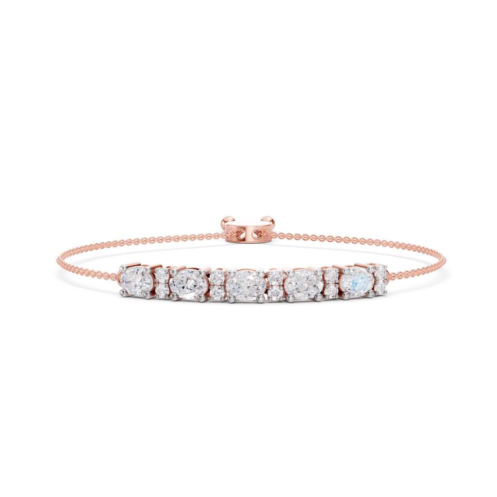 1.72 Carat Oval Shaped Fashion Bracelet 14K - Rose Gold