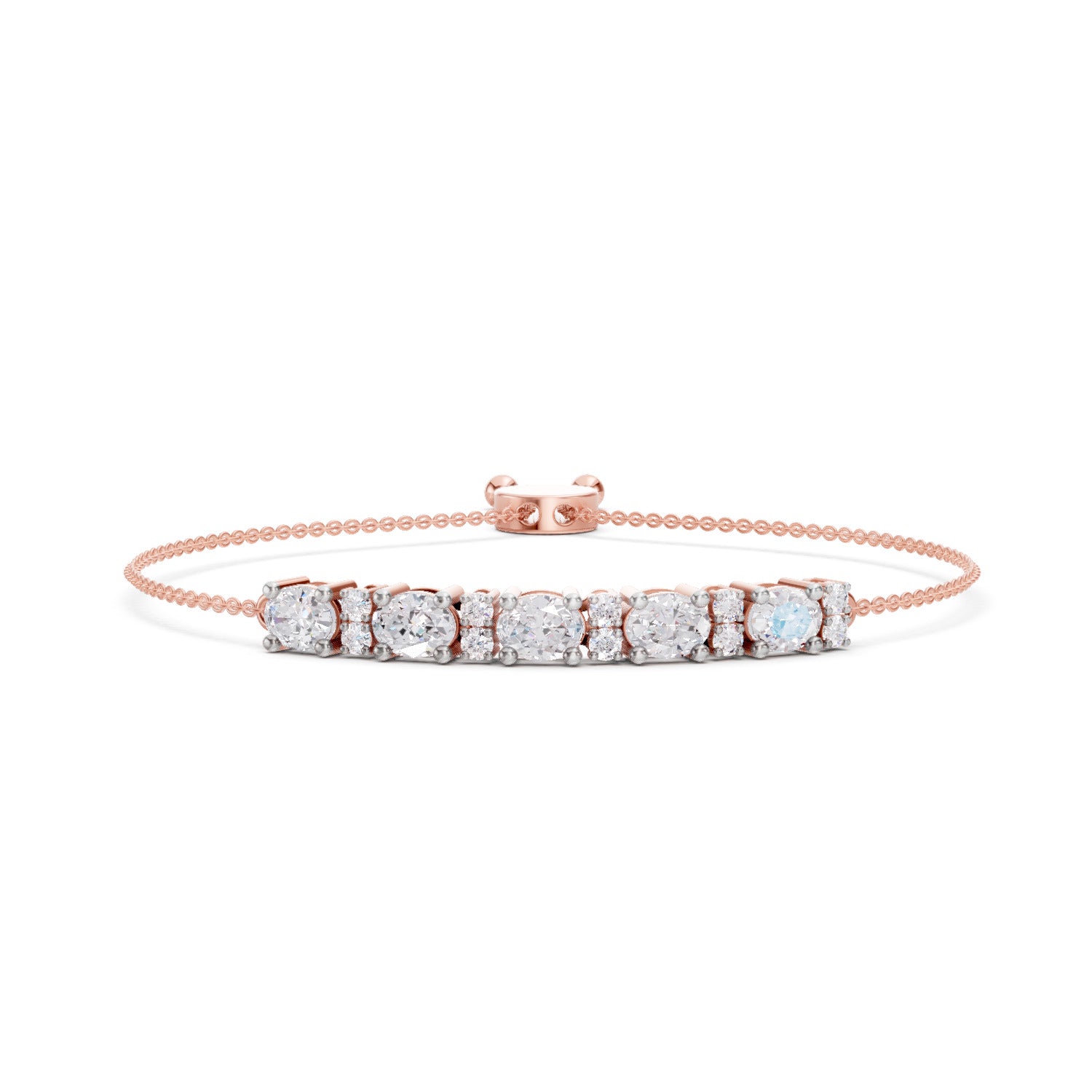 1.72 Carat Oval Shaped Fashion Bracelet 14K - Rose Gold