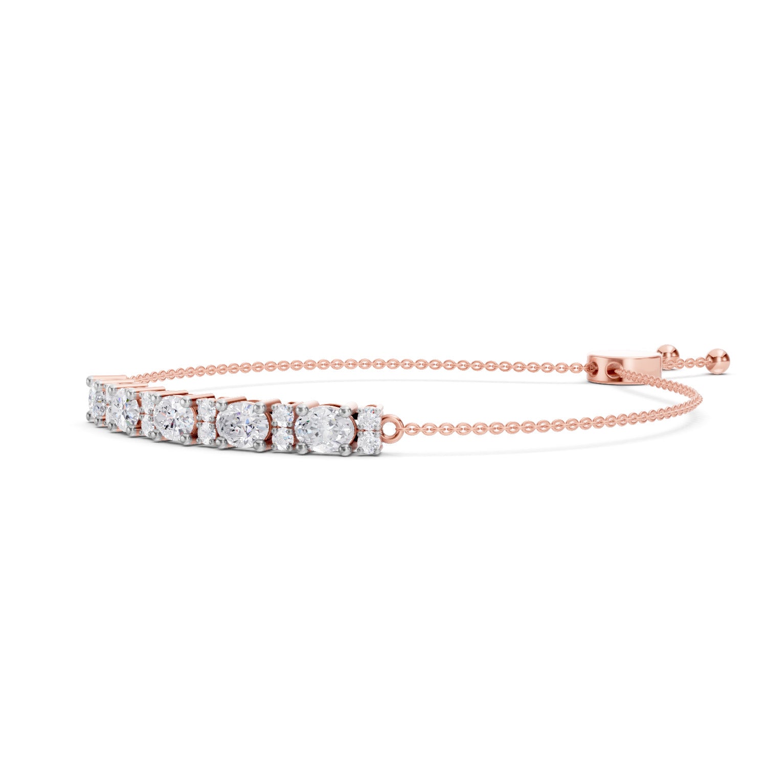 Lab Grown Diamond 1.56 Carat Adjustable Bolo Chain Bracelet 14KY